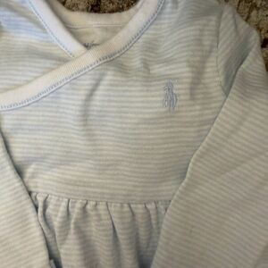 Ralph Lauren Light Blue Striped Kids Bodysuit